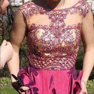 Purple/Maroon Colored Jeweled Prom Dress!